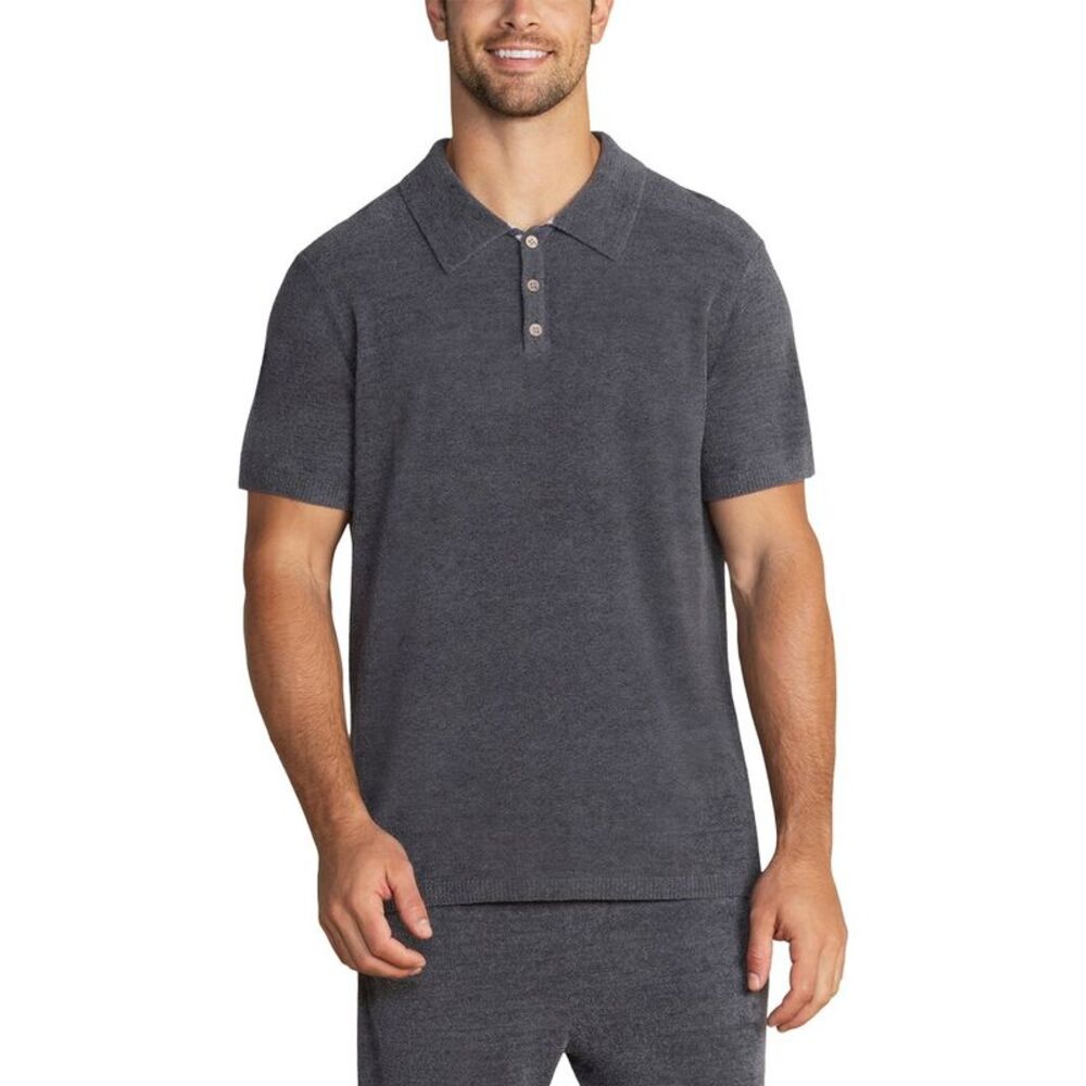 Barefoot Dreams Mens  Polo Shirt, Black